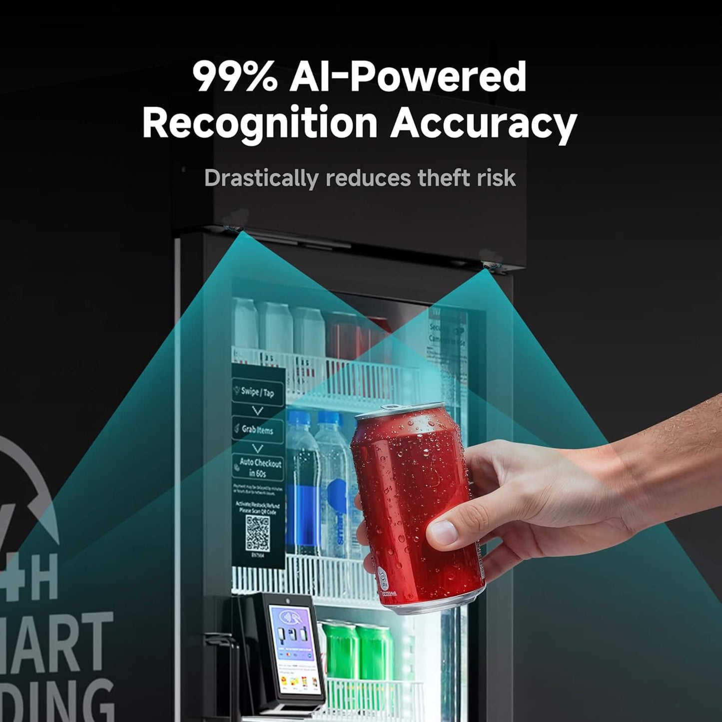 Commercial 252-Bottle AI-Powered Combo Refrigerated Vending Machine With Self-Checkout (SAK10538)