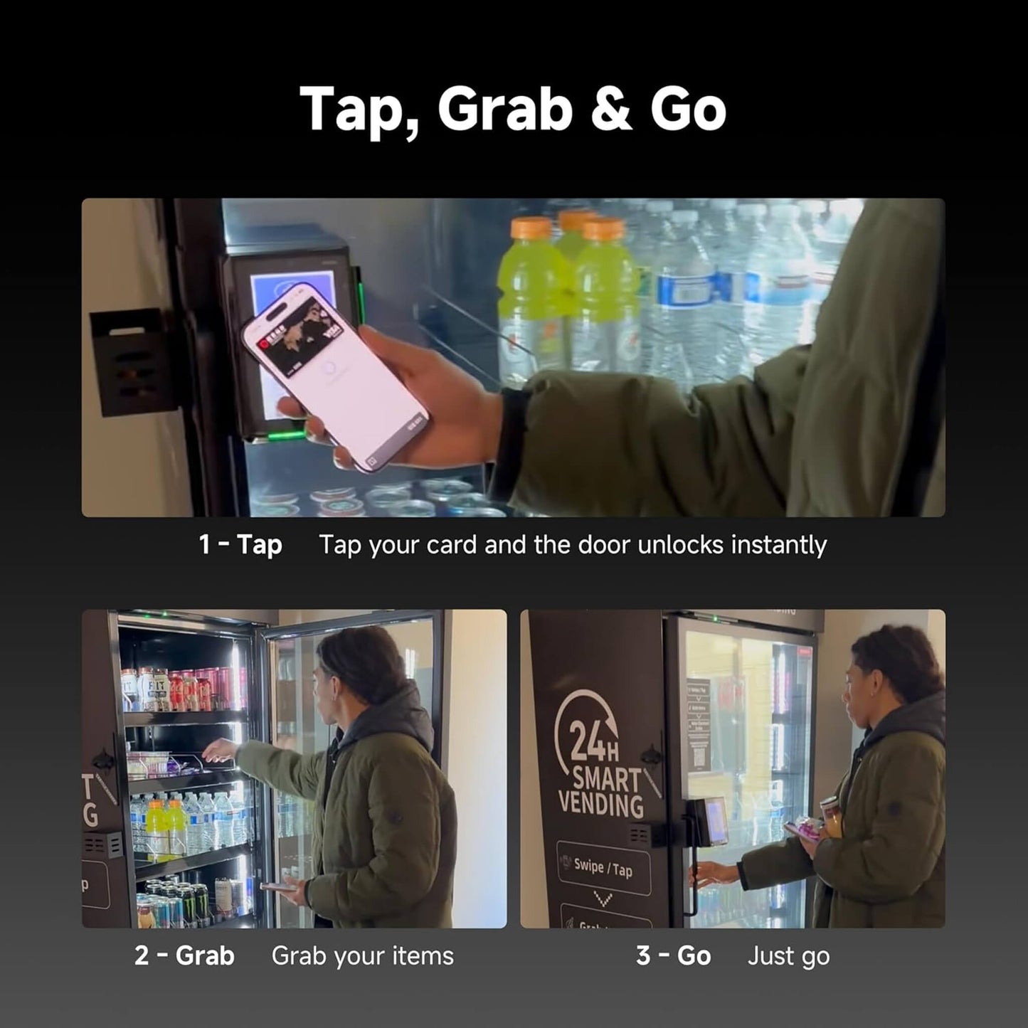 Commercial 252-Bottle AI-Powered Combo Refrigerated Vending Machine With Self-Checkout (SAK10538)