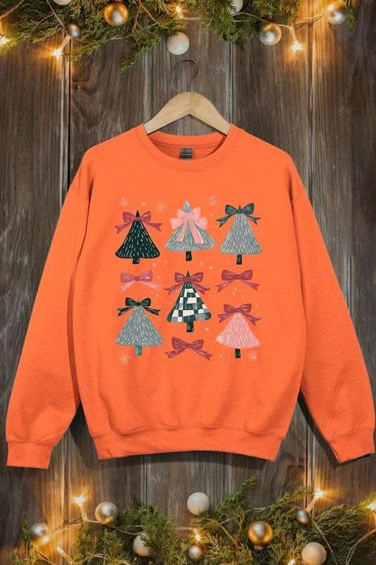 Coquette Christmas Tree Unisex Graphic Fleece Sweatshirt Holiday Wear