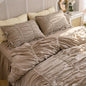 Coquette Ruffle Bedding Set with Ties / White