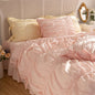 Coquette Ruffle Bedding Set with Ties / White