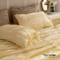 Coquette Ruffle Ribbon Ties Duvet Cover / White
