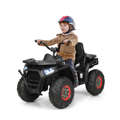 Costway 12V Kids Electric ATV Quad with MP3 Player and LED Lights - 2 Speed Ride On Car