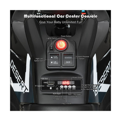 Costway 12V Kids Electric ATV Quad with MP3 Player and LED Lights - 2 Speed Ride On Car