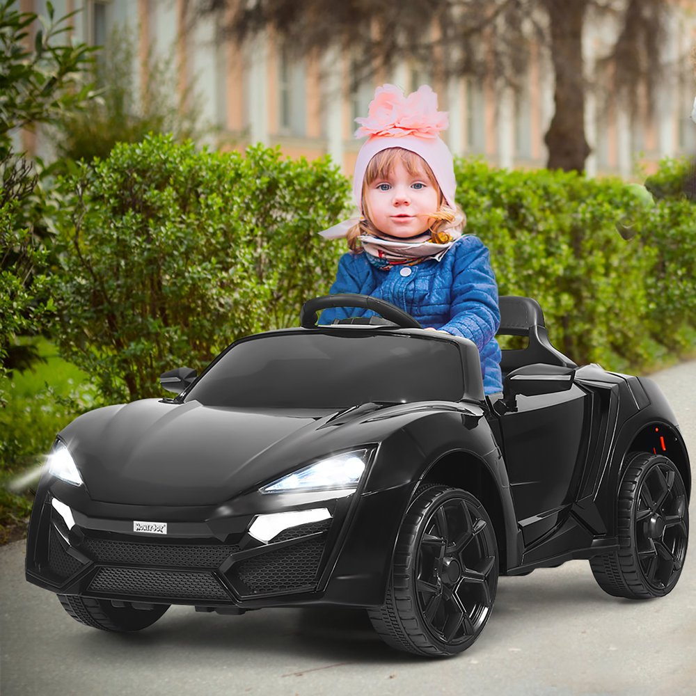 Costway 12V Kids Ride-On Car with Remote Control, Lights, MP3 Player, and Openable Doors