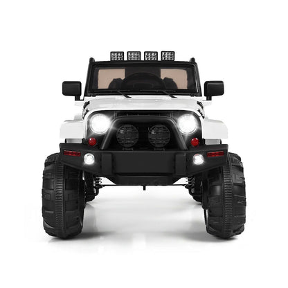 Costway 12V Kids Ride On Truck Car with Remote Control, MP3 Music, and LED Lights in White