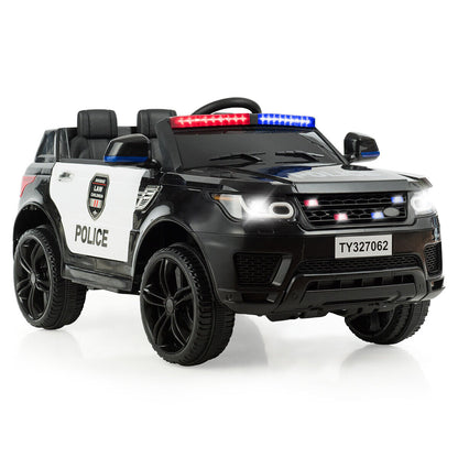 Costway Kids 12V Electric Ride-On Car with Remote Control and Lights/Sounds in Black