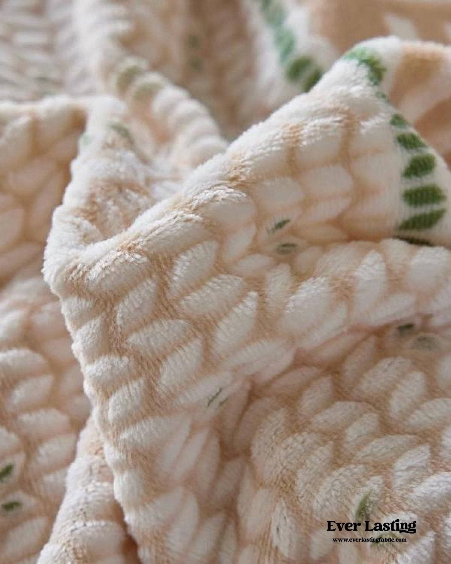 Cottage Braided Button Velvet Bedding Set / Cream