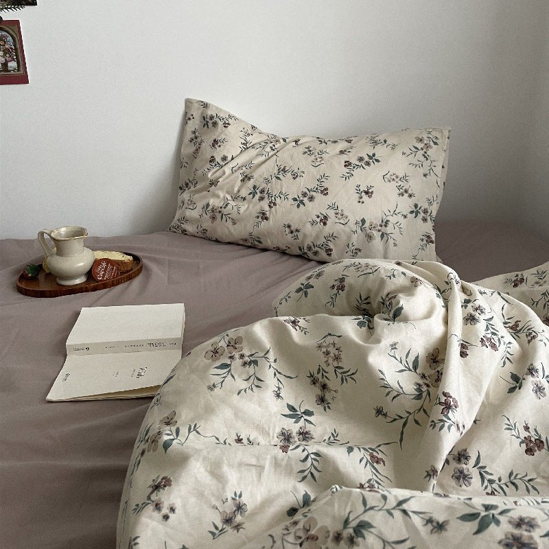 Cottage Floral Bedding Set / Dusty Purple