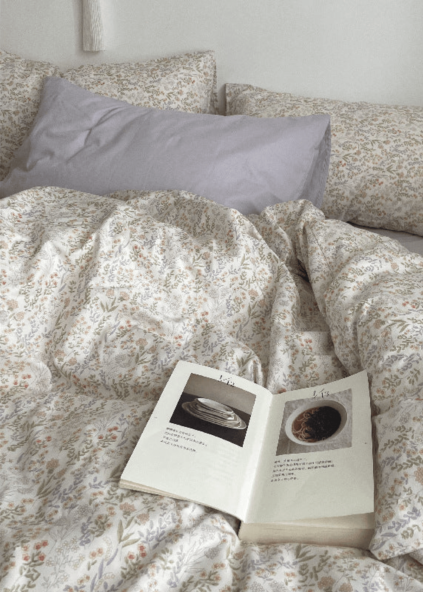 Cottage Floral Bedding Set / Dusty Purple