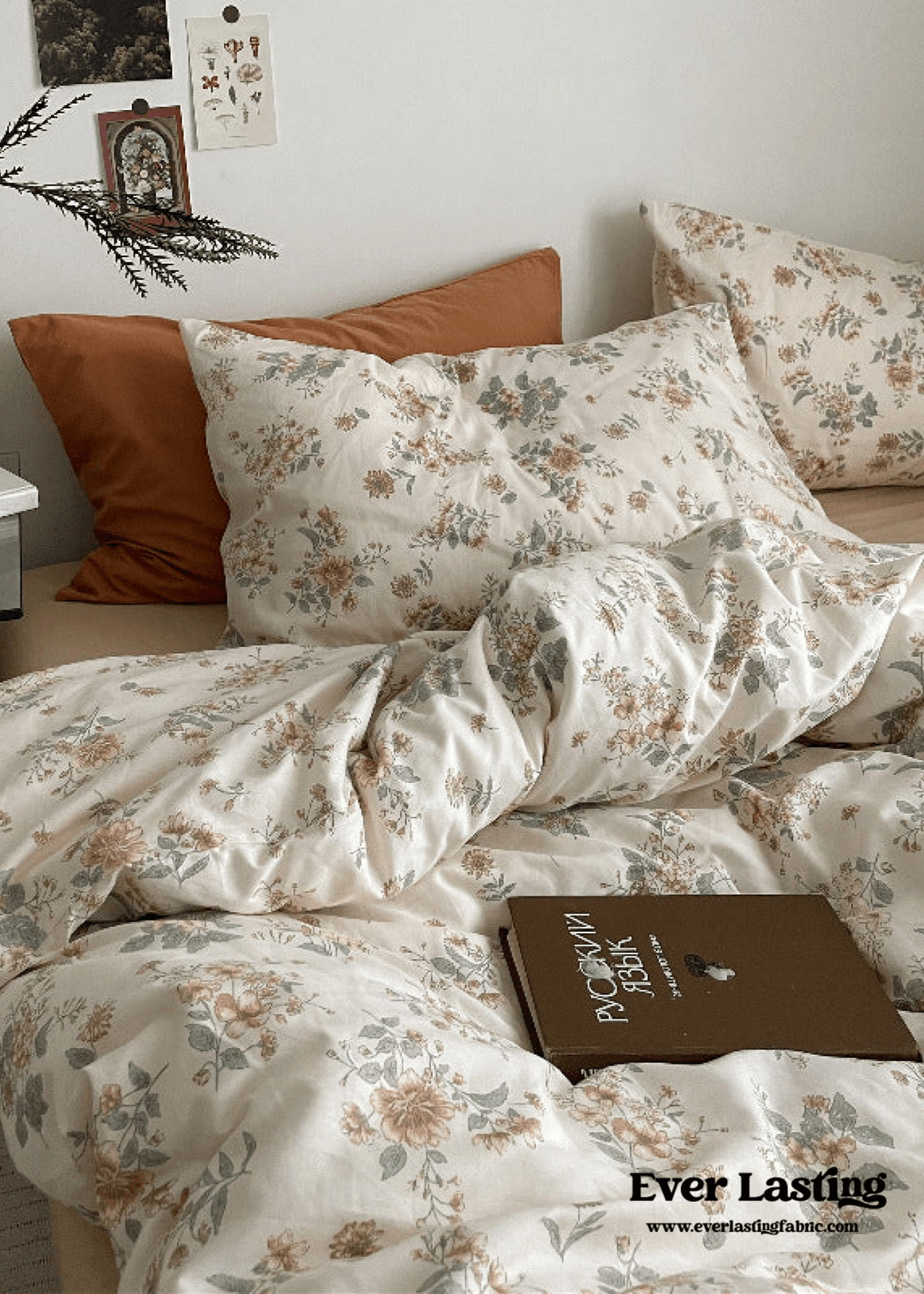 Cottage Floral Bedding Set / Lilac Purple
