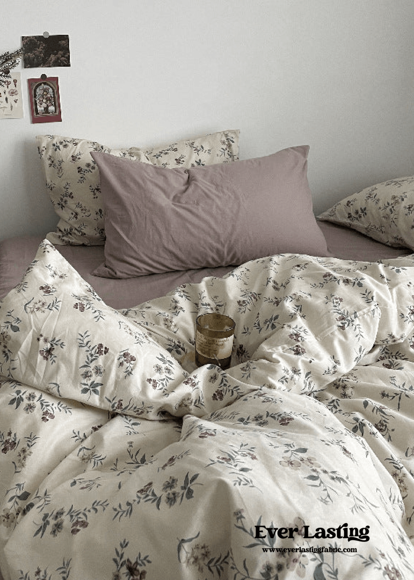 Cottage Floral Bedding Set / Orange Beige