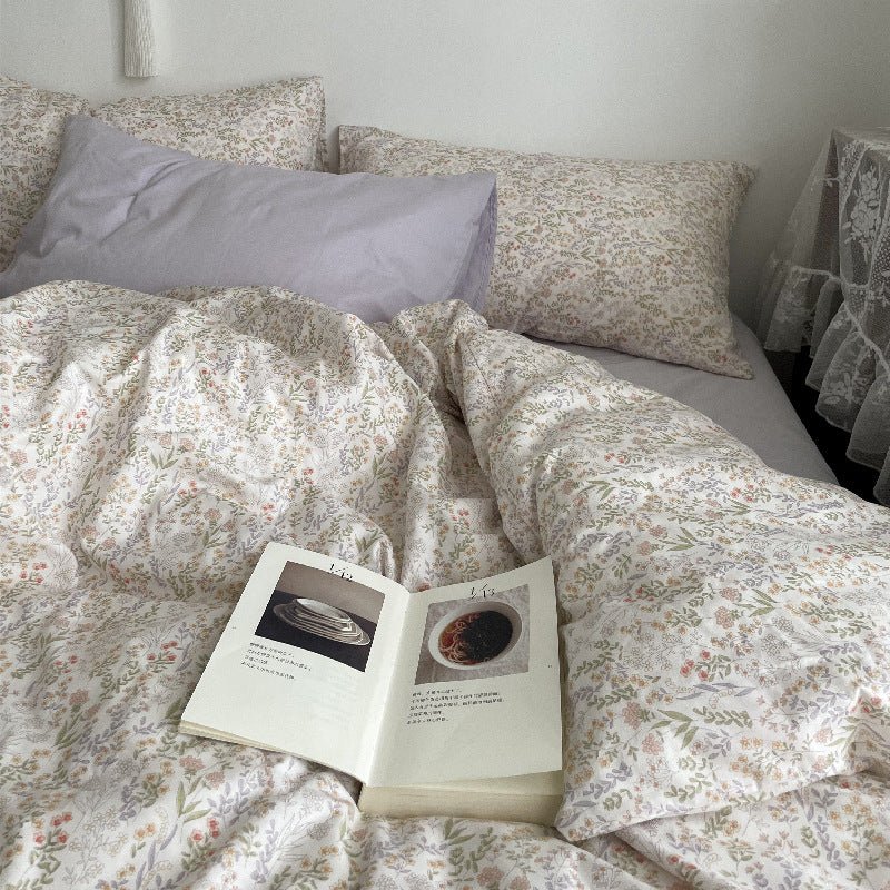 Cottage Floral Bedding Set / Orange Beige