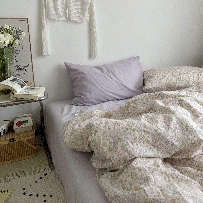 Cottage Floral Bedding Set / Orange Beige