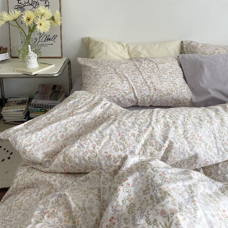 Cottage Floral Bedding Set / Orange Beige