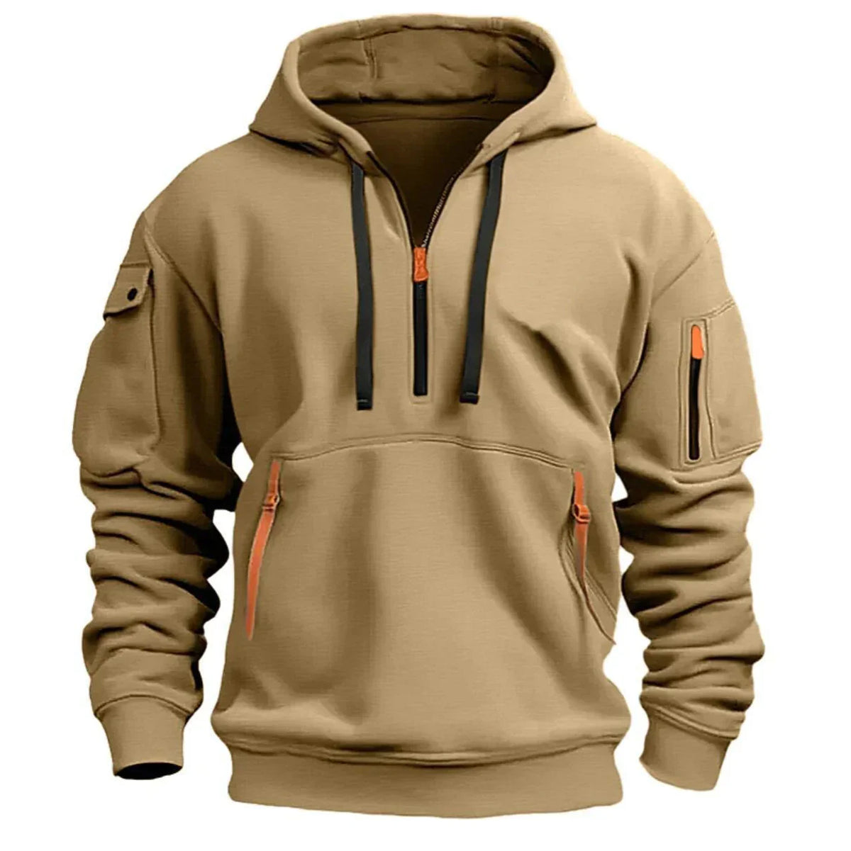 Cotton Dropped Shoulder Hooded Sweatshirt - # BOAA13510021