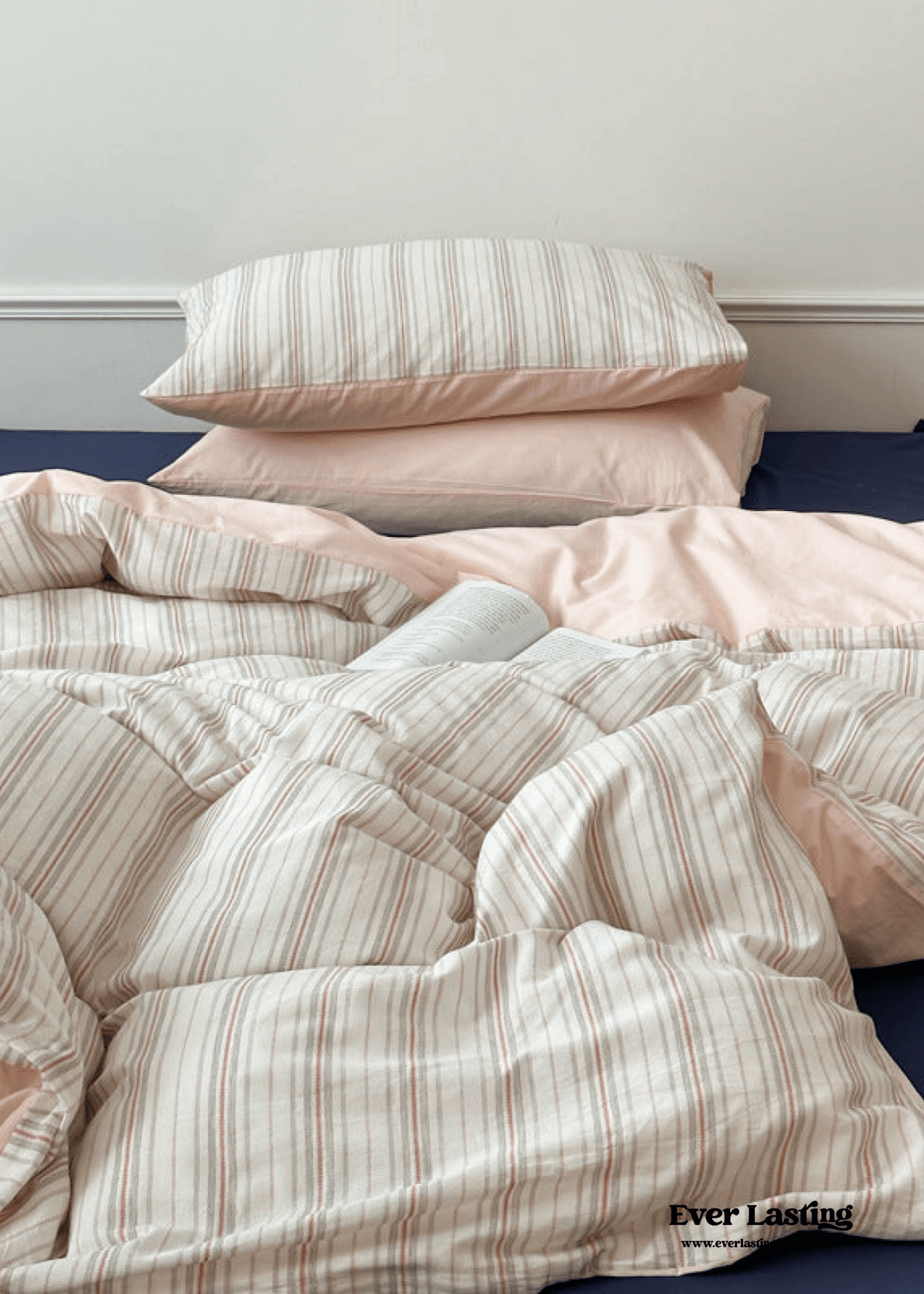 Cozy Pastel Striped Washed Cotton Bedding Set