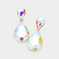 Women's Crystal Double Teardrop Evening Dangle Earrings