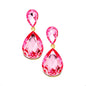 Women's Crystal Double Teardrop Evening Dangle Earrings