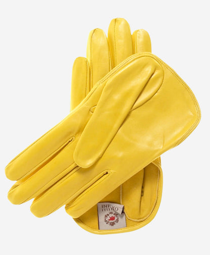 Ciandra (yellow) - Women's Short Italian Leather Gloves