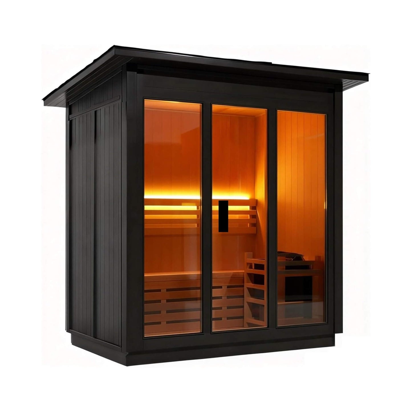 Custom 4-Person Luxury Spruce Outdoor Steam Sauna With Heater And Stones [Made-To-Order] (SAK87912)