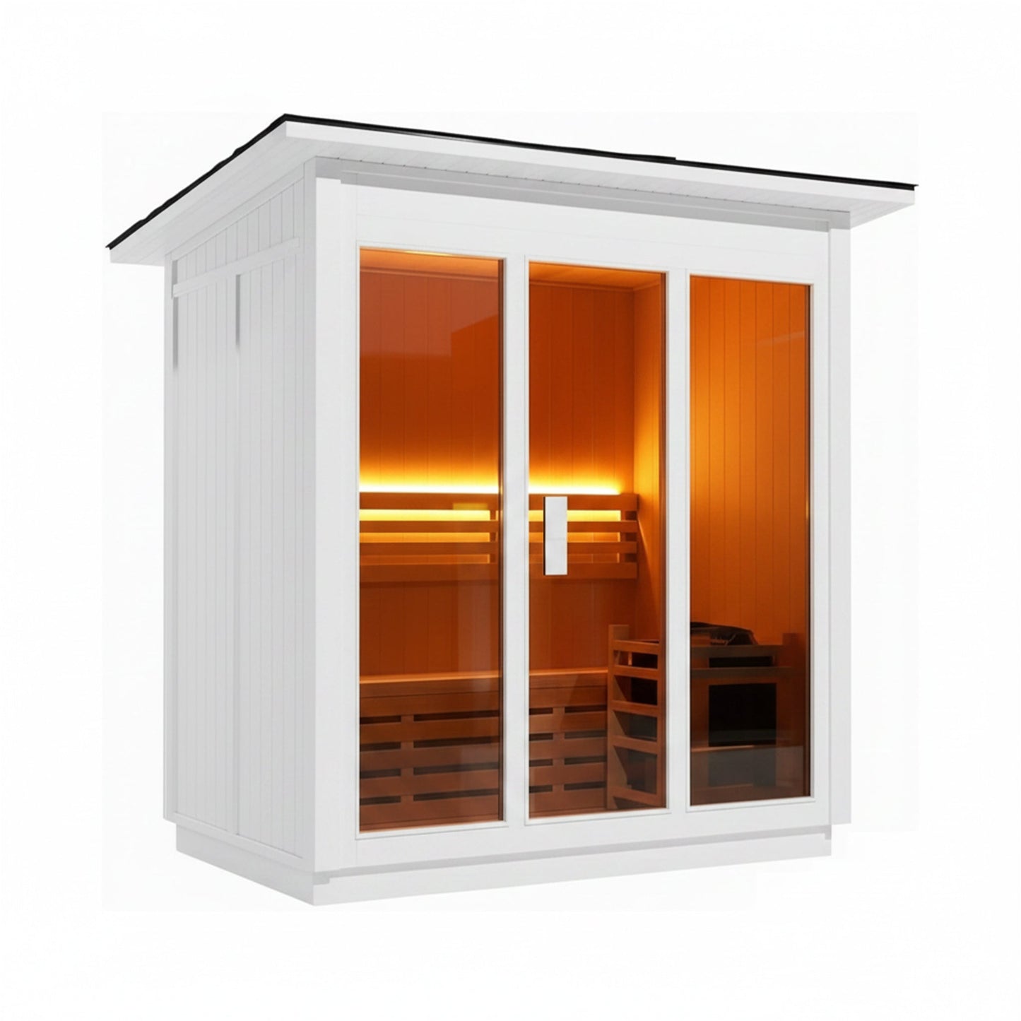 Custom 8-Person Luxury Spruce Outdoor Steam Sauna With Heater And Stones [Made-To-Order] (SAK51642)