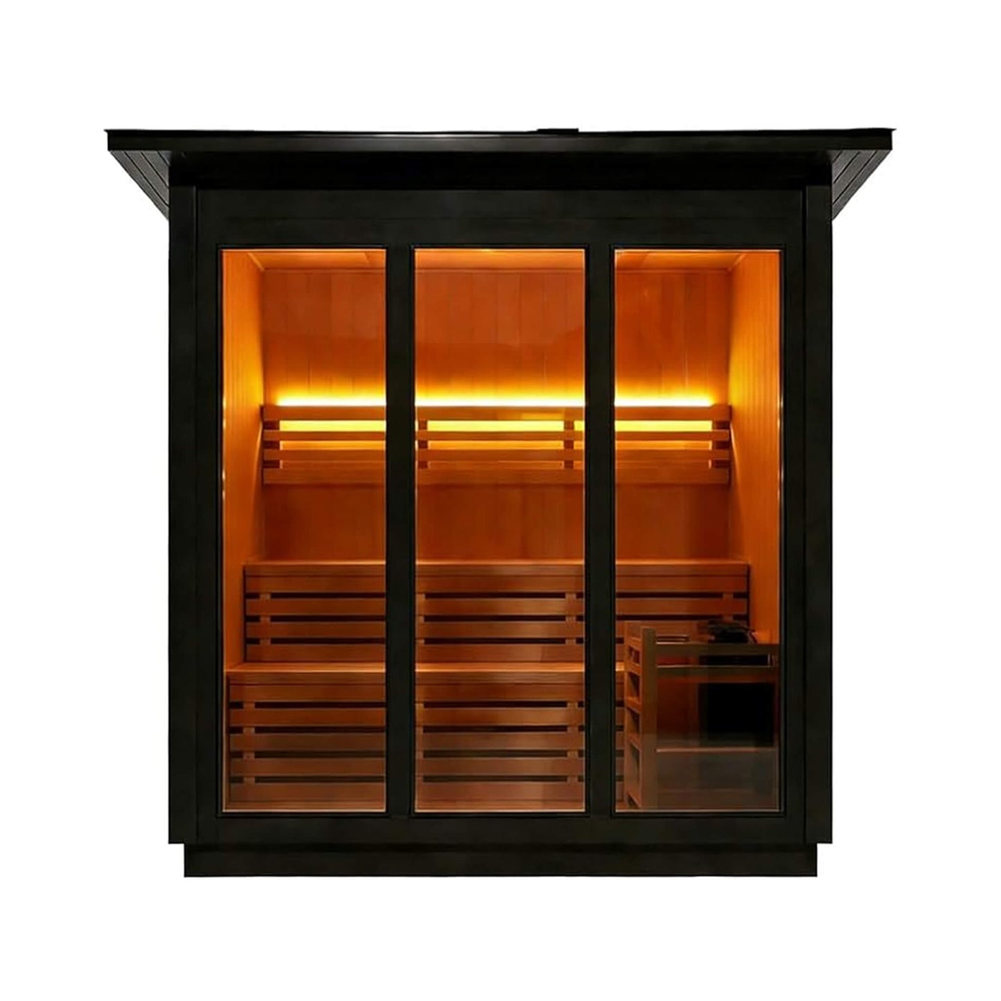 Custom 6-Person Luxury Spruce Outdoor Steam Sauna With Heater And Stones [Made-To-Order] (SAK20378)