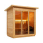 Custom 4-Person Luxury Canadian Hemlock Outdoor Steam Sauna With Heater And Stones [Made-To-Order] (SAK79406)