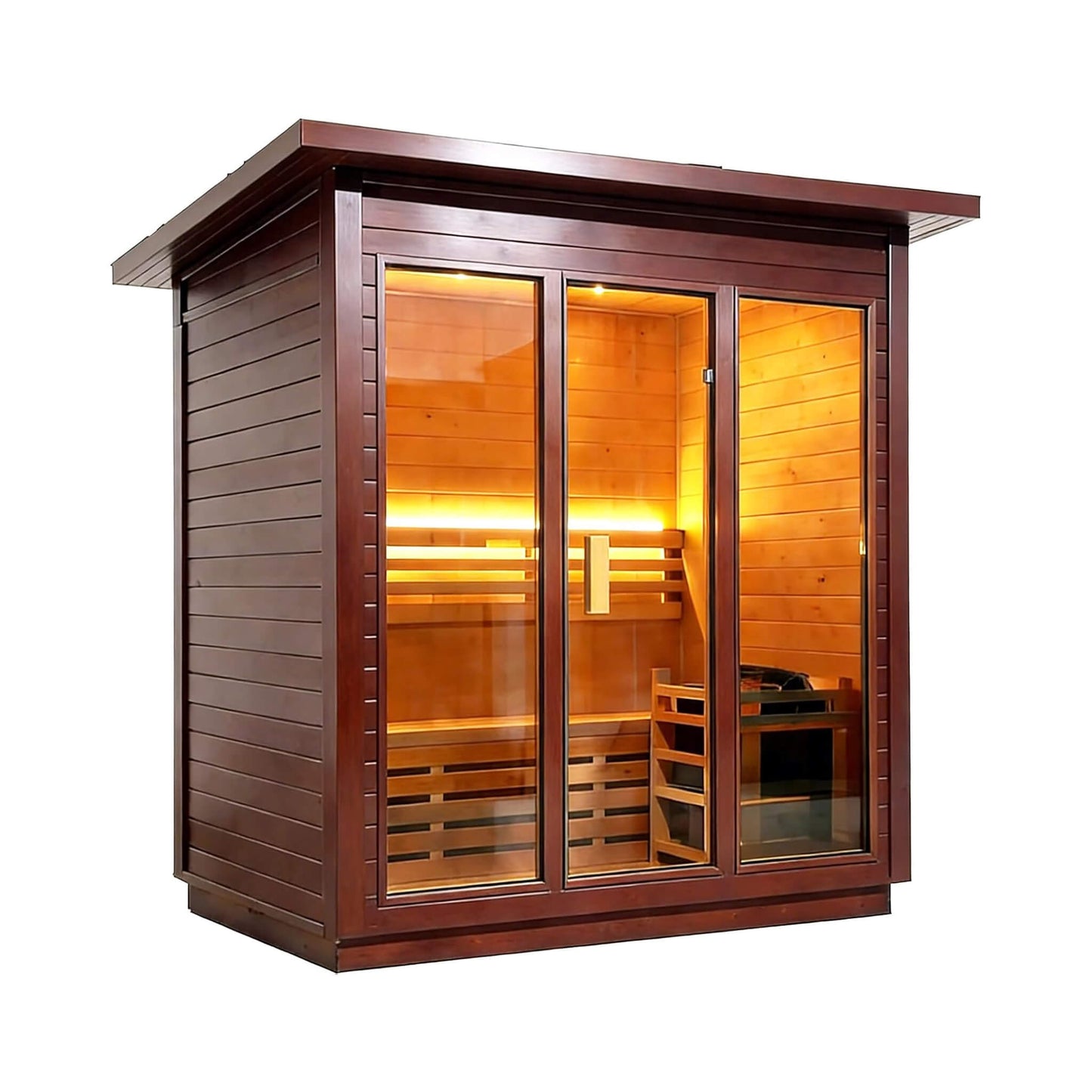 Custom 6-Person Luxury Canadian Red Cedar Outdoor Steam Sauna With Heater And Stones [Made-To-Order] (SAK78615)