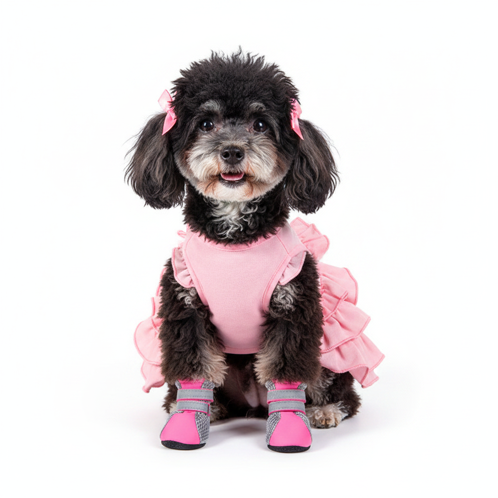 FLIPSTYLEZ LLC. Teddy Shoes Pink Waterproof Dog Booties | Protective Pet Footwear for Small Dogs