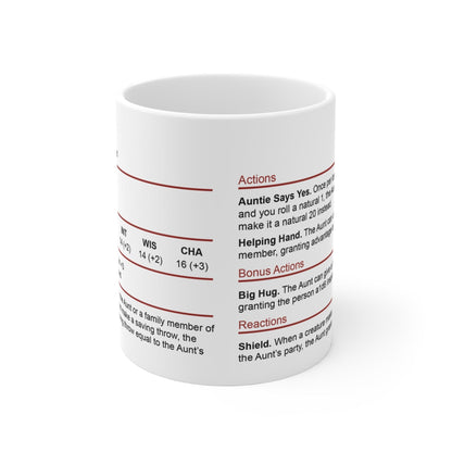 D&D Aunt Stat Block Mug Gift