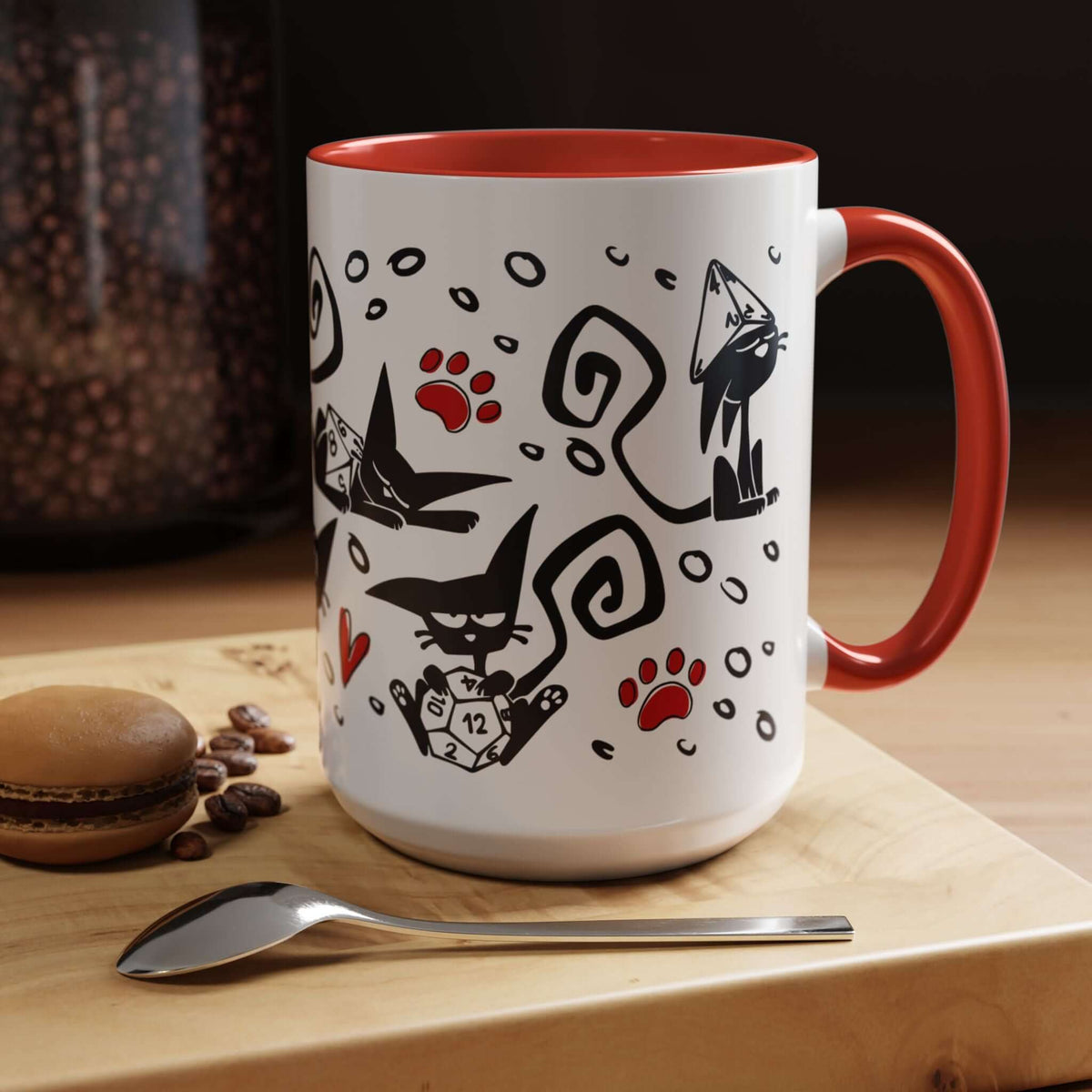 D&D Cat Dice Mug