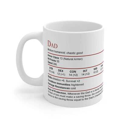 D&D Dad Mug with Stat Block