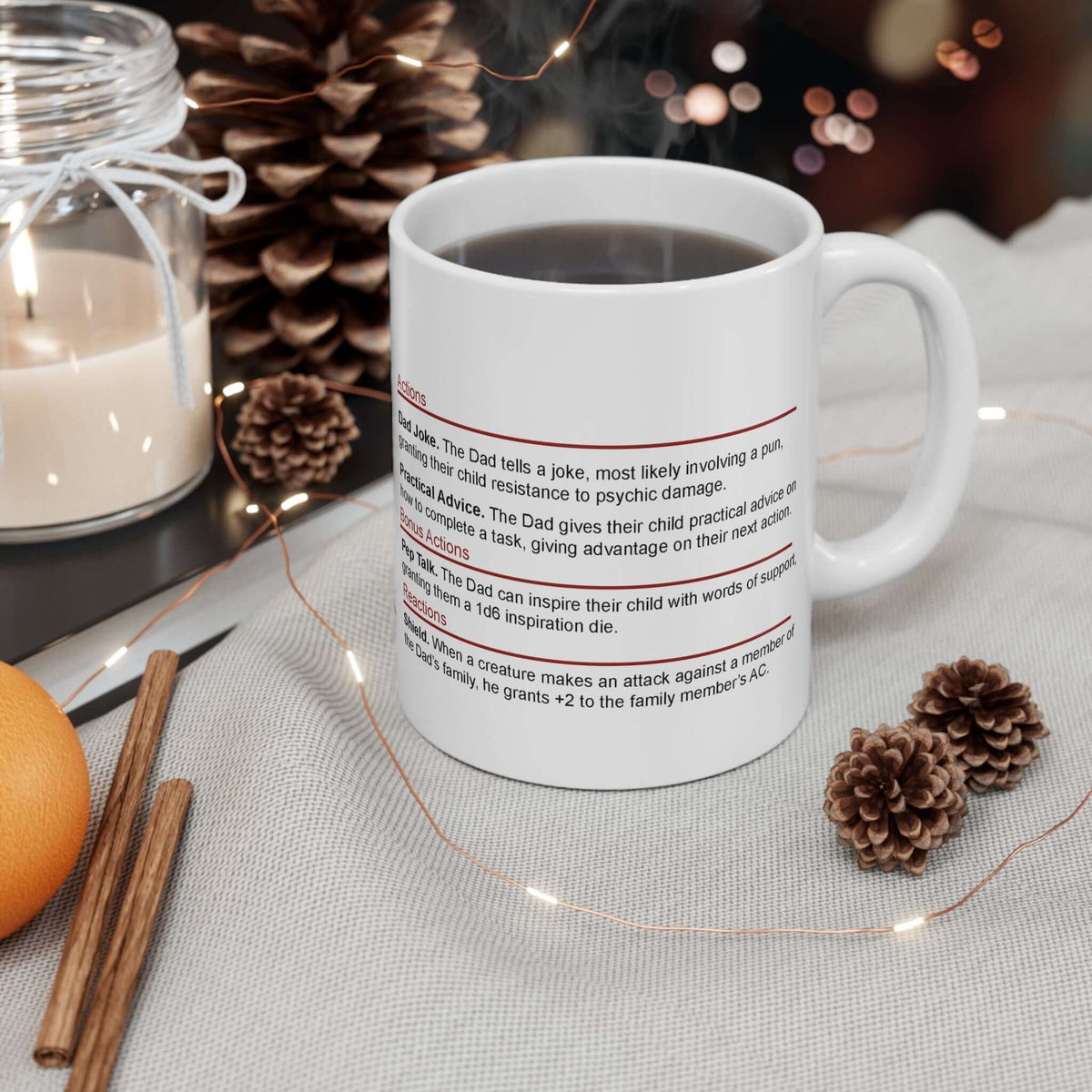 D&D Dad Mug with Stat Block