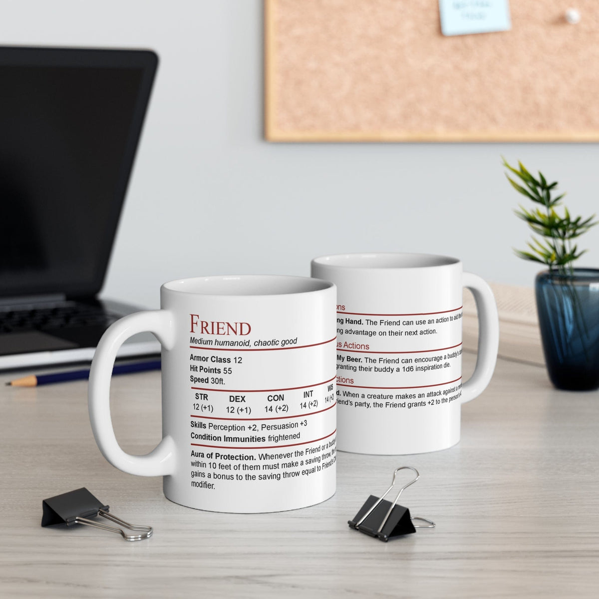 D&D Friend Stat Block Mug