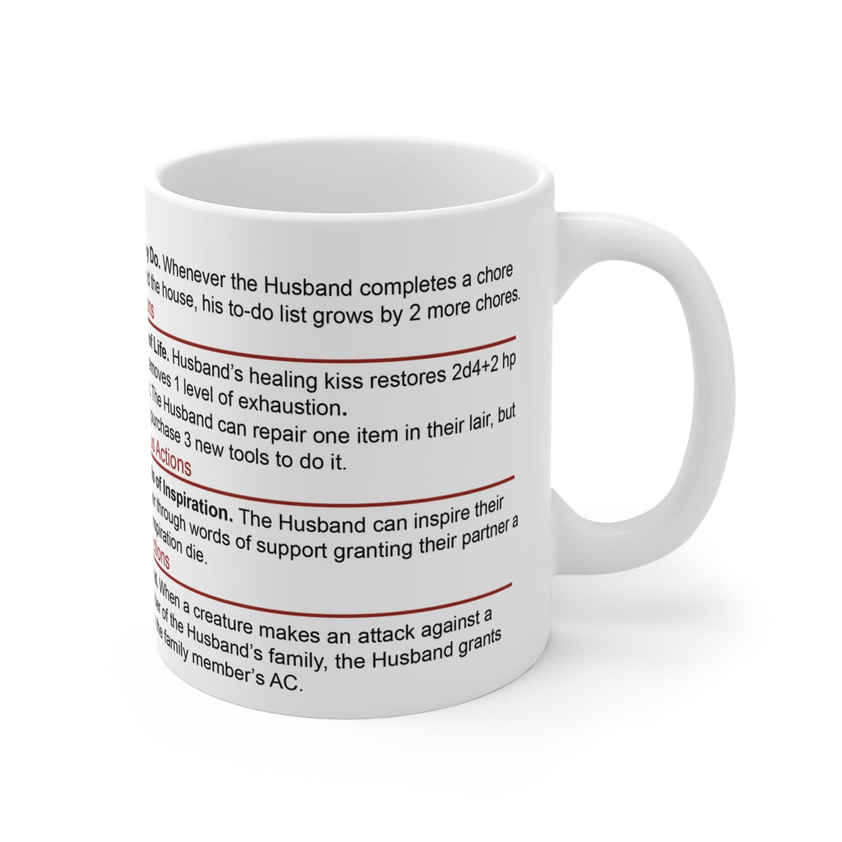 D&D Husband Stat Block Mug