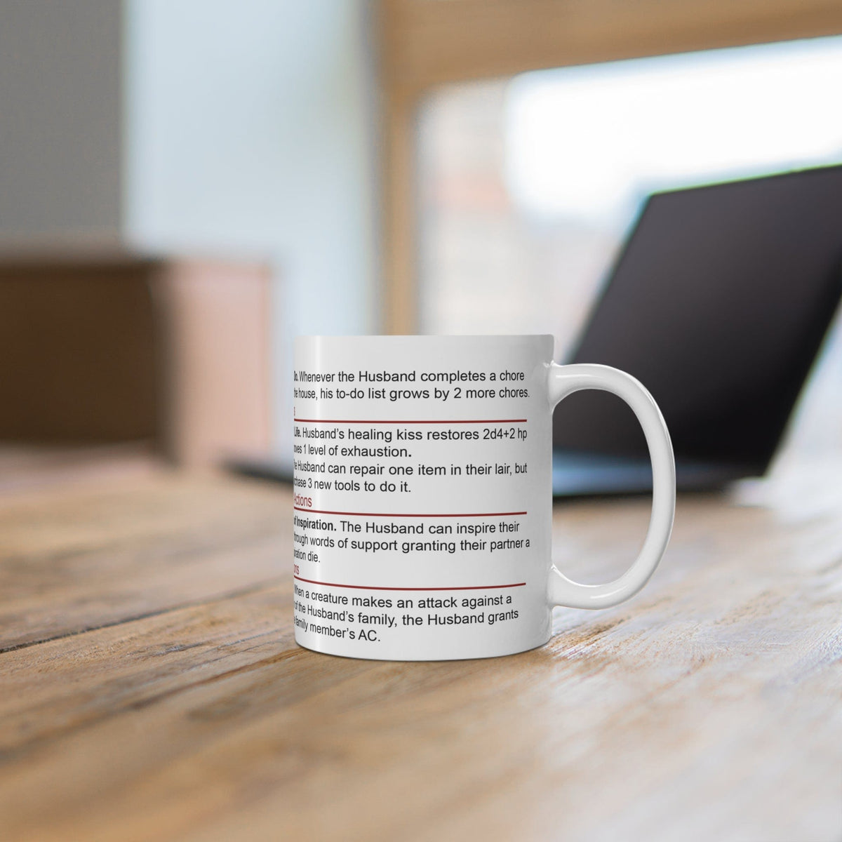 D&D Husband Stat Block Mug