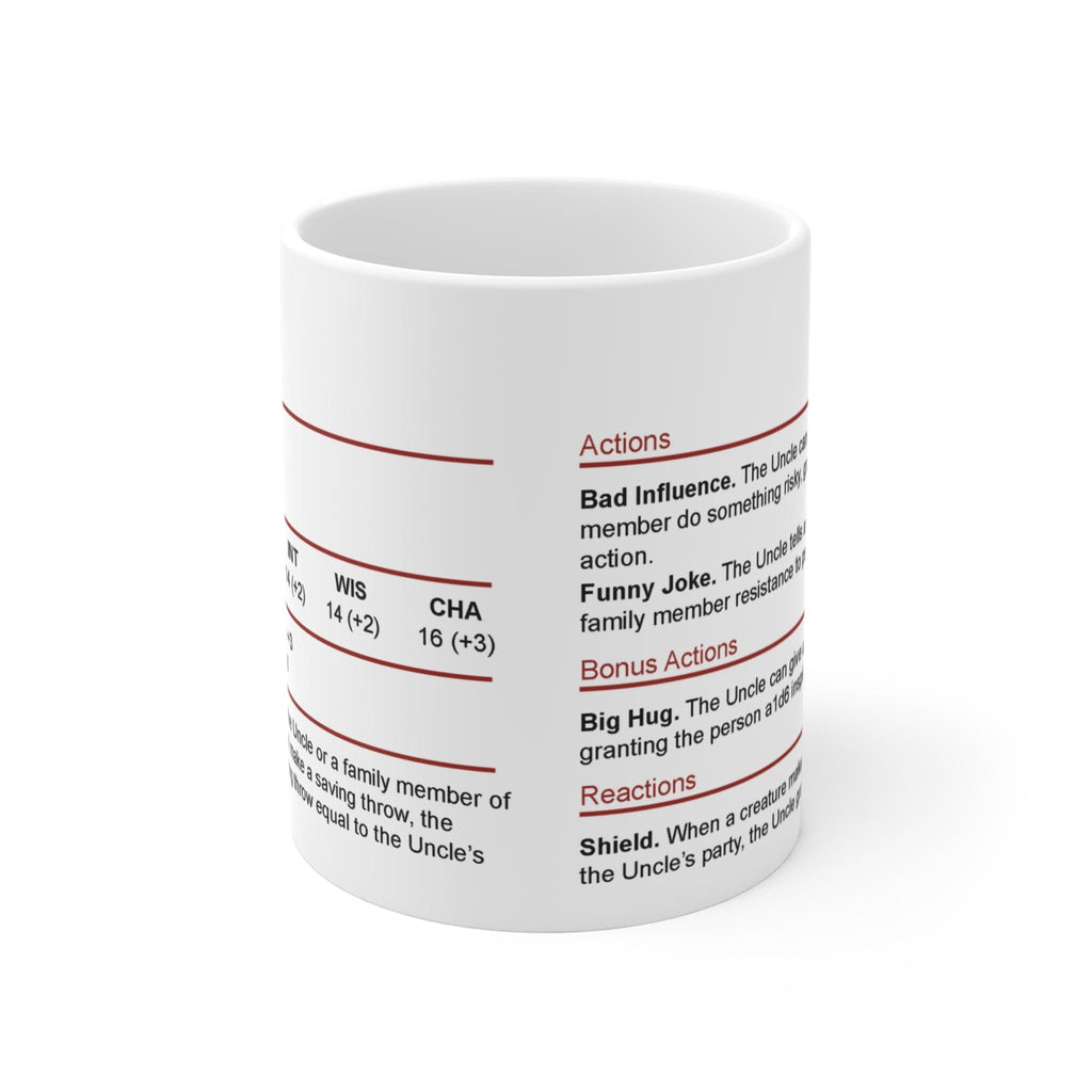 D&D Uncle Stat Block Mug Gift