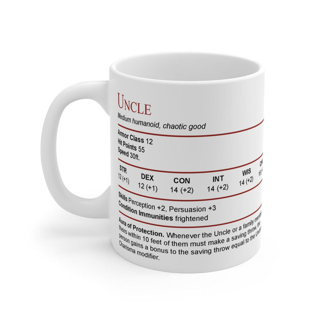 D&D Uncle Stat Block Mug Gift