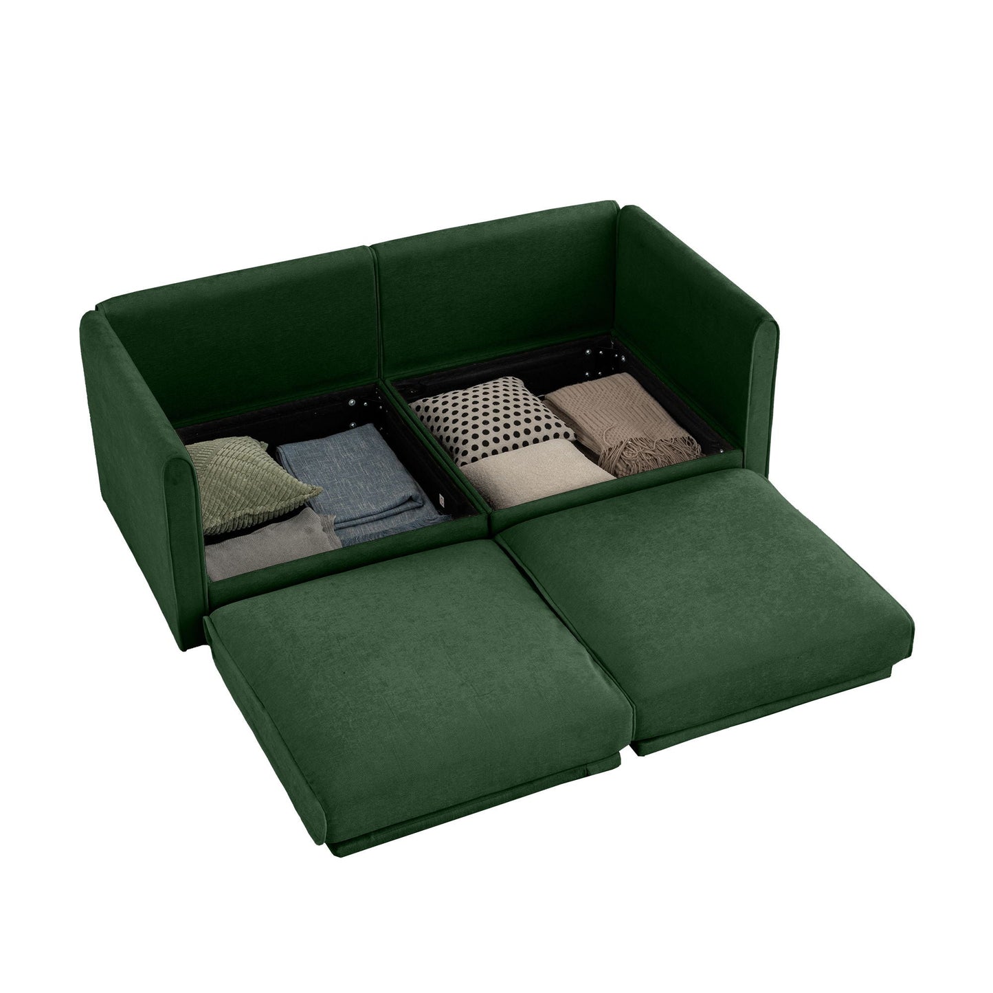 Stylish Sofa With Storage Seat And Cylindrical Backrest