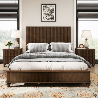 Platform Bed Frame With Tall Headboard