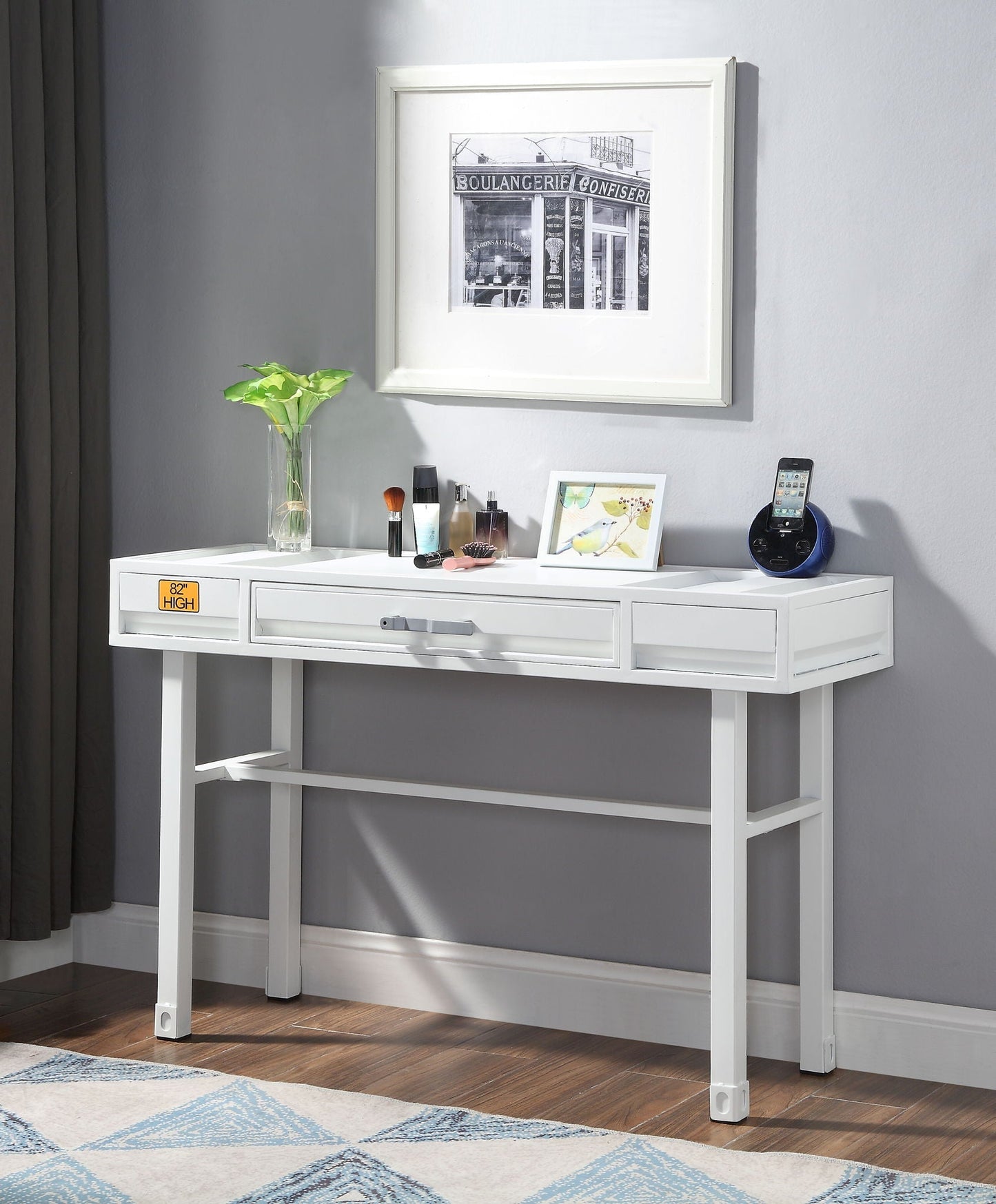 Cargo Vanity Desk With Functional Storage