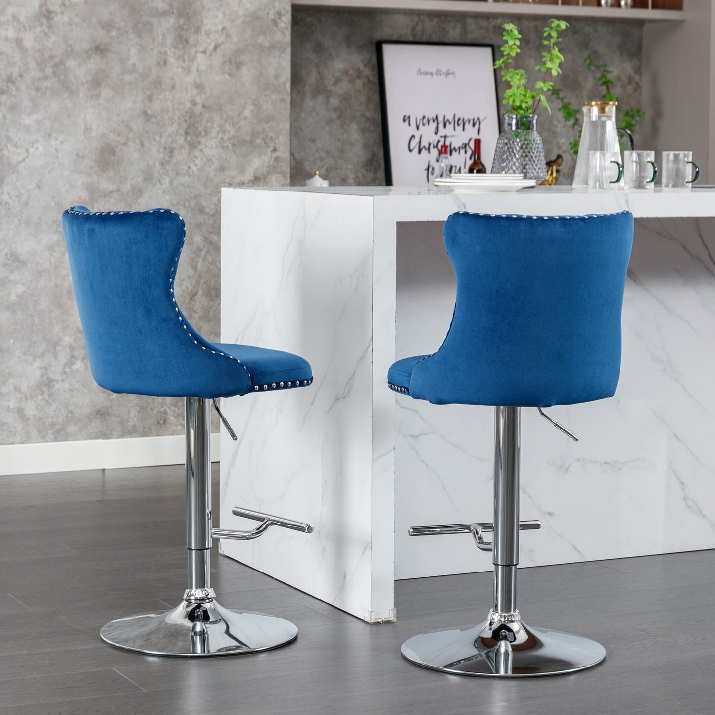 Swivel Adjustable Height Barstools Set of 2