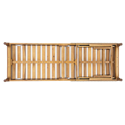 76.8" Solid Acacia Wood Sun Lounger Set of 2 with Cushions