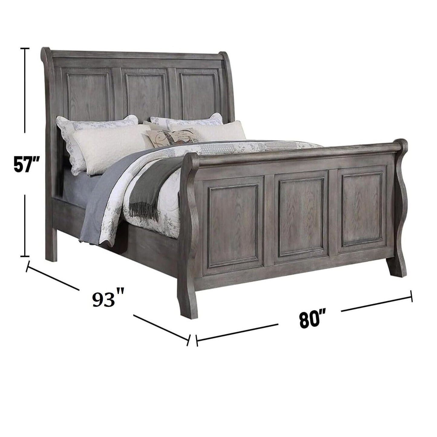 3 Piece Bedroom Set, Bed With 2 Nightstands
