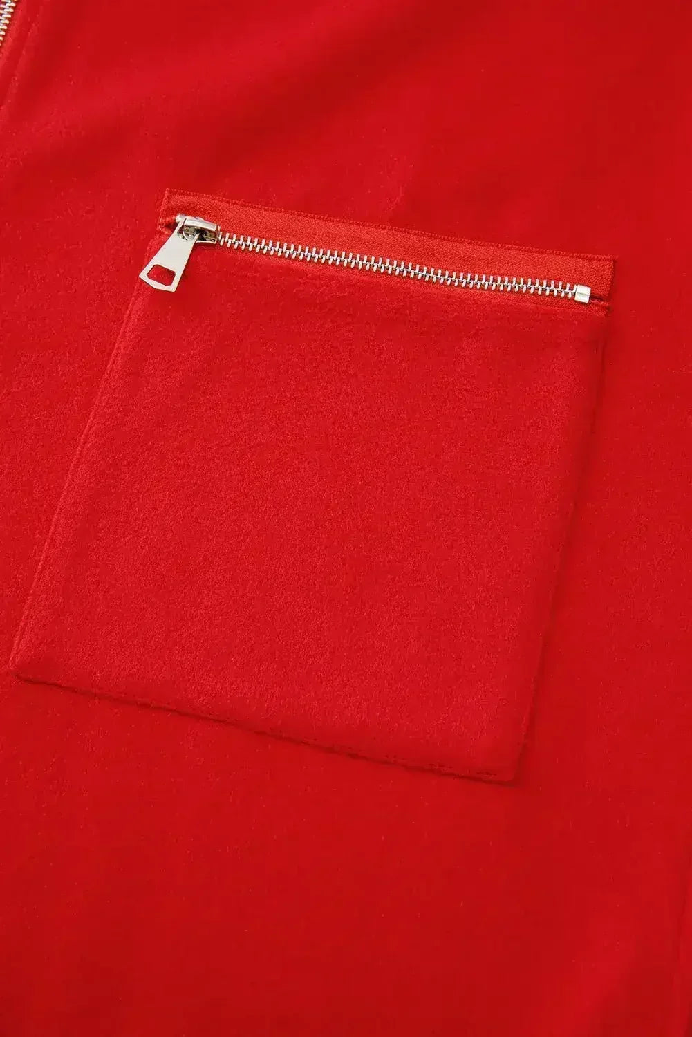 Red Zip-Up Hooded Coat - Minimalist Casual Jacket - Streetwear Essential