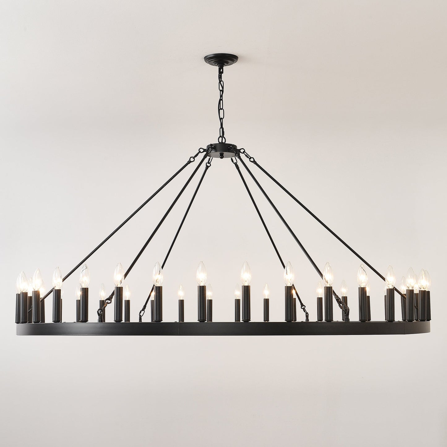 59.1 Inch 36-Light Wagon Wheel Chandelier