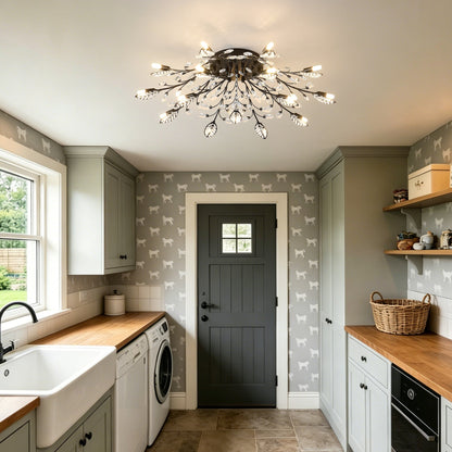 15-Light Chandelier Crystal Ceiling Lamp