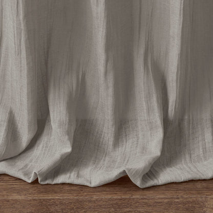 Solid Crushed Curtain Panel Pair (2 Pcs) - Grey