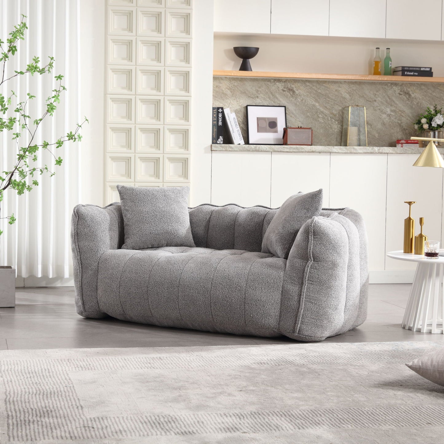 Cozy Beanbag Chair With High Resilience Foam Core For 2